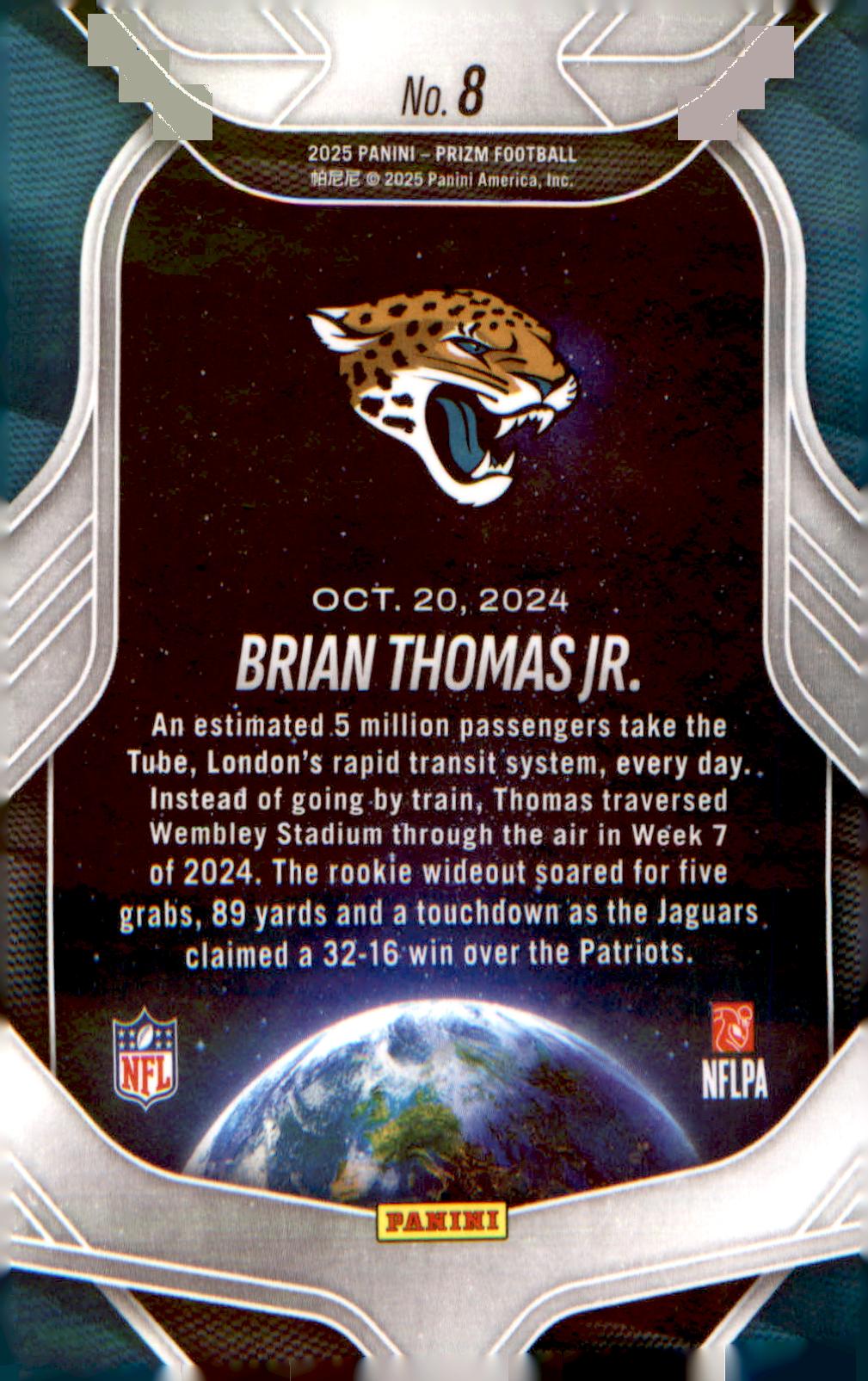 2025 Panini Prizm Global Reach #8 Brian Thomas Jr.