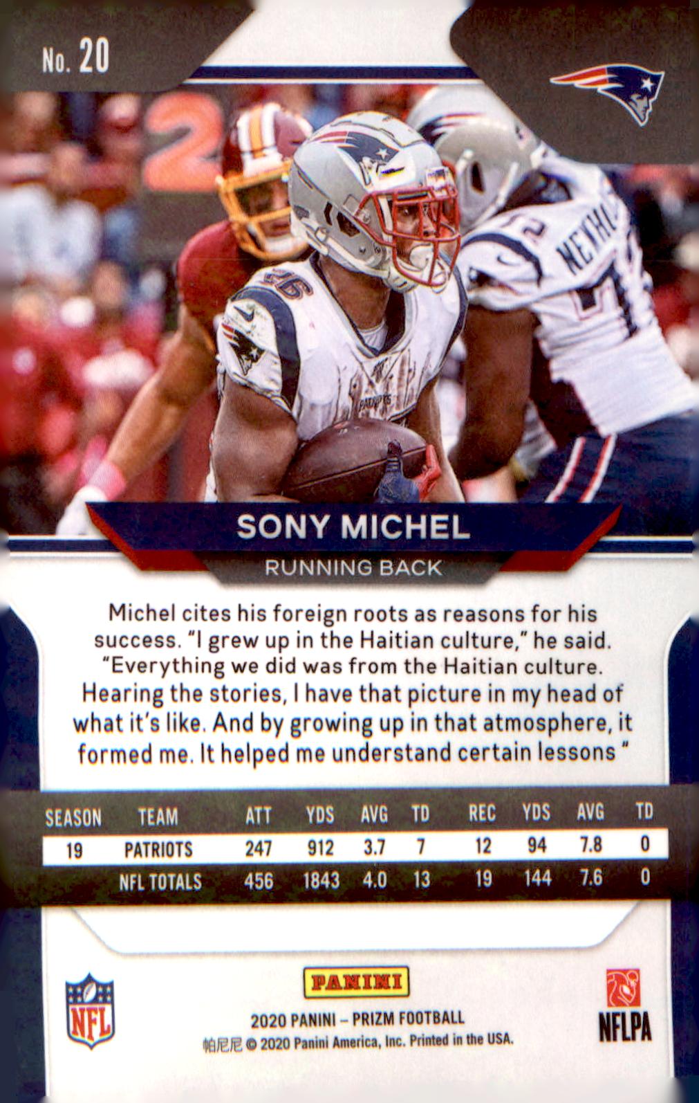 2020 Panini Prizm #20 Sony Michel