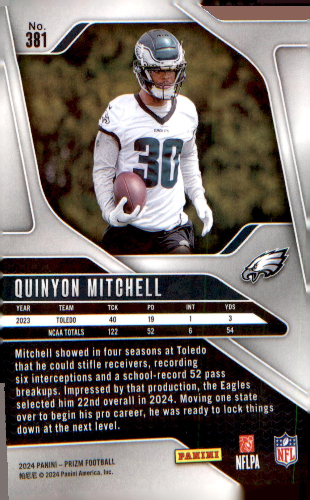 2024 Panini Prizm #381 Quinyon Mitchell Rookie RC