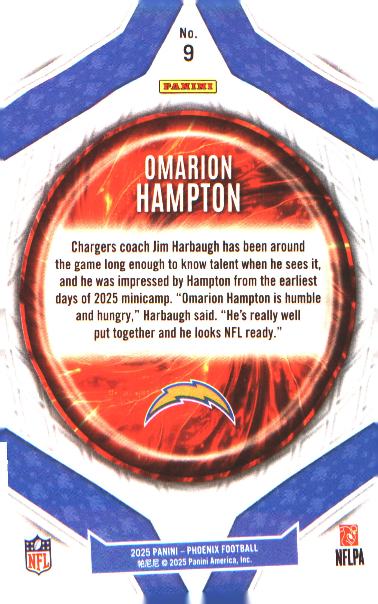 2025 Panini Phoenix Paragon #9 Omarion Hampton