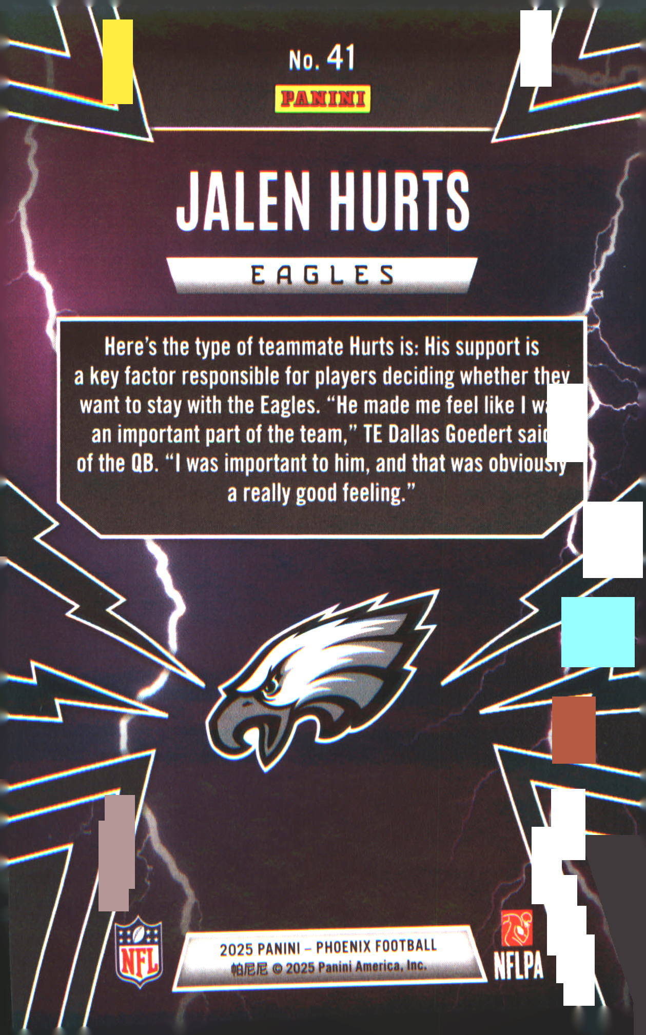 2025 Panini Phoenix Thunderbirds #41 Jalen Hurts