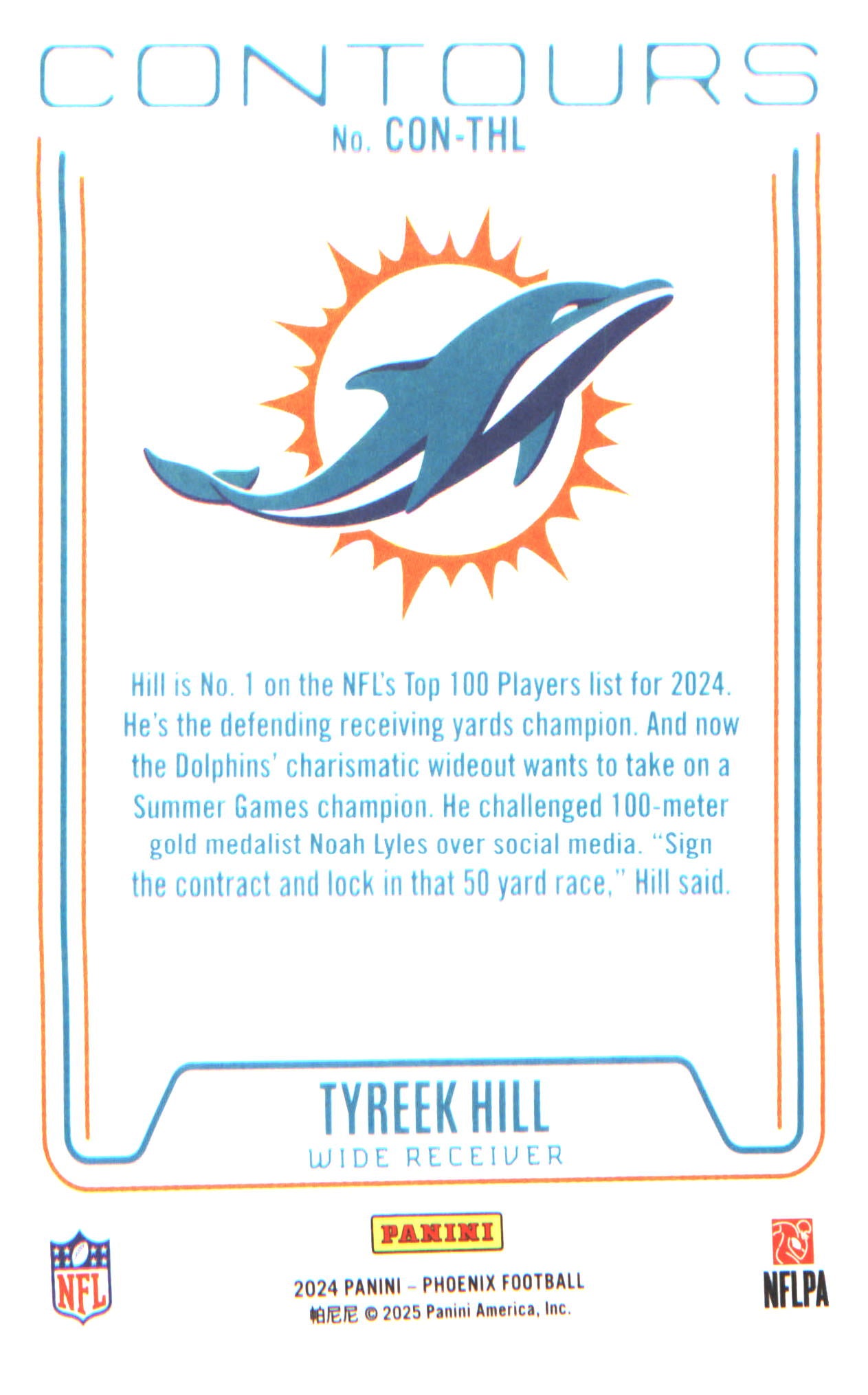 2024 Panini Phoenix Contours #CON-THL Tyreek Hill