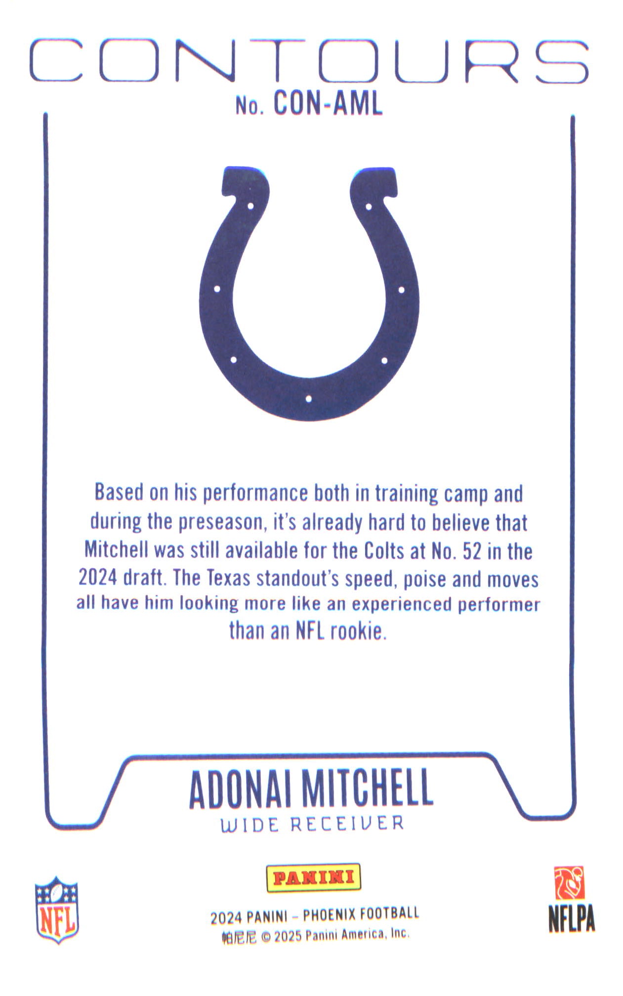 2024 Panini Phoenix Contours Purple #CON-AML Adonai Mitchell