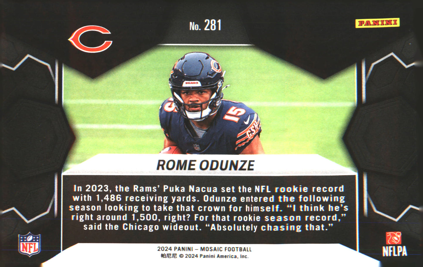 2024 Panini Mosaic #281 Rome Odunze
