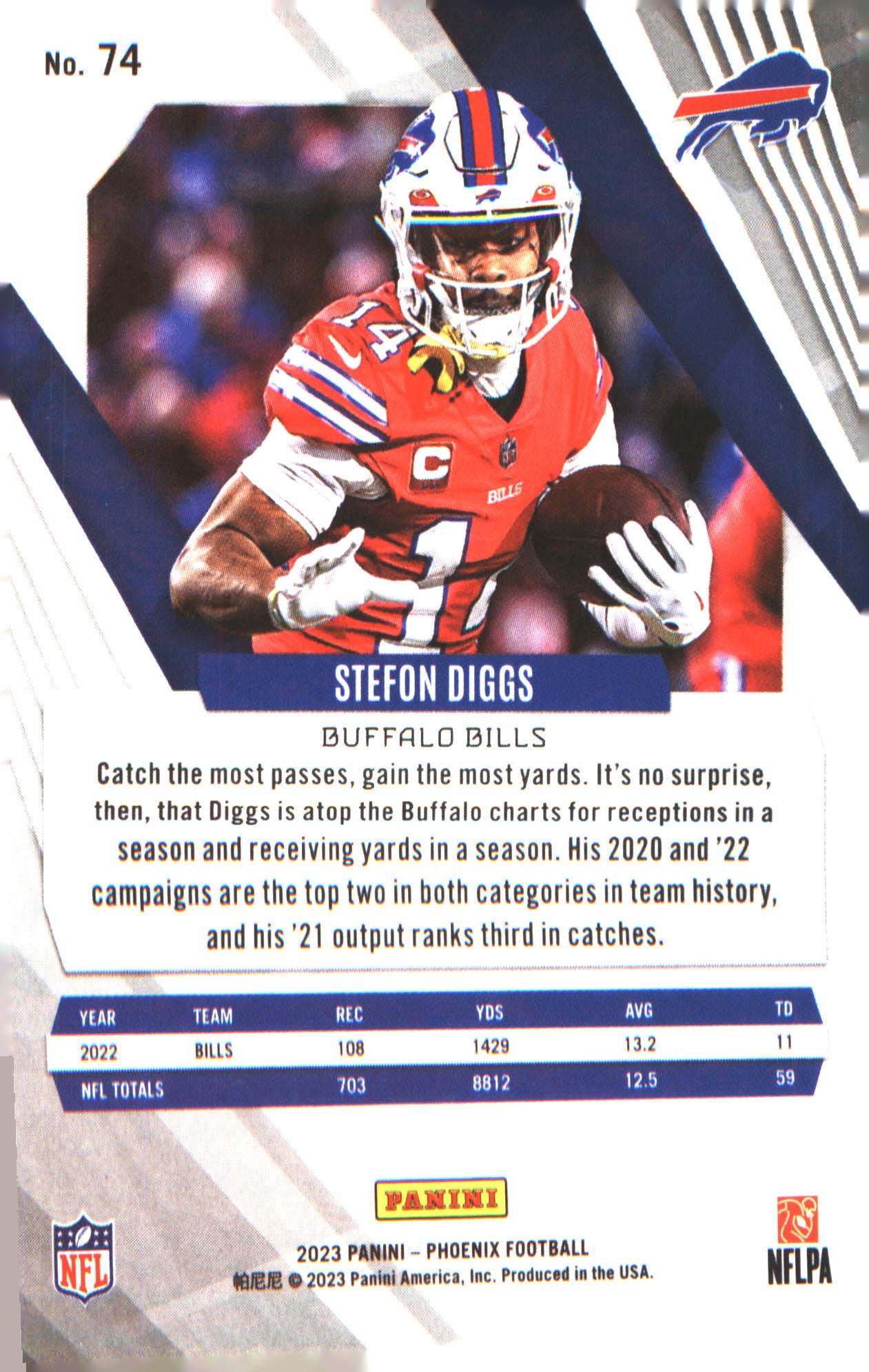 2023 Panini Phoenix #74 Stefon Diggs