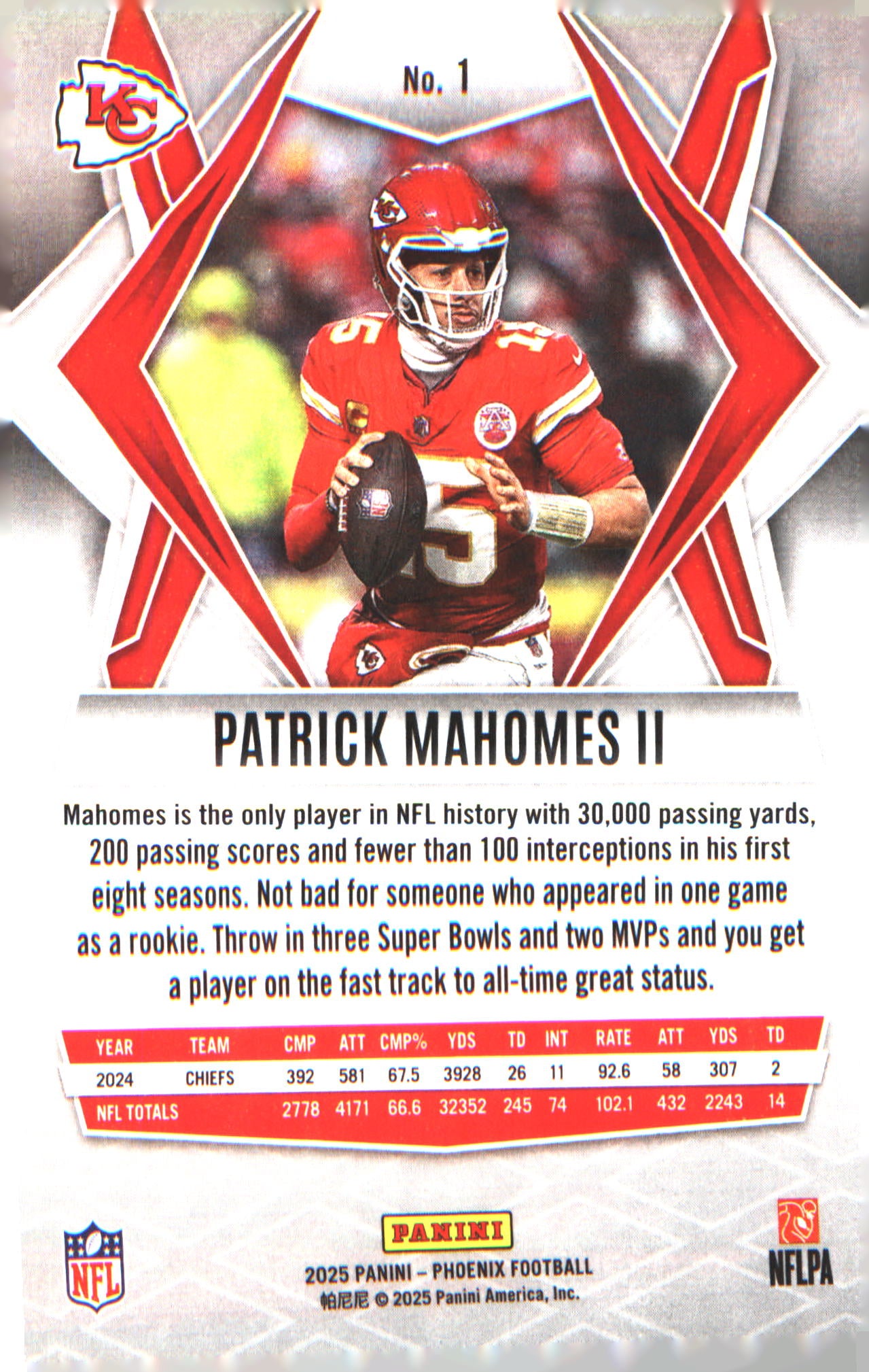 2025 Panini Phoenix #1 Patrick Mahomes II