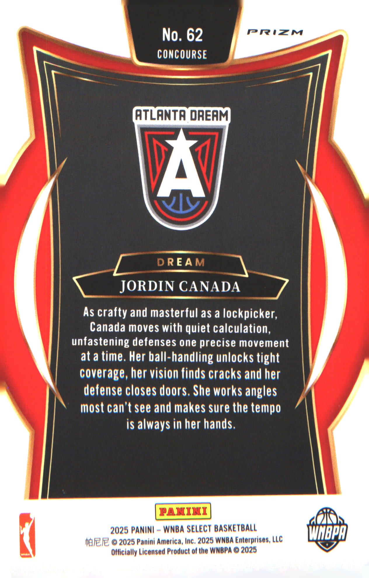 2025 Panini WNBA Select Pink Ice Prizm #62 Jordan Canada
