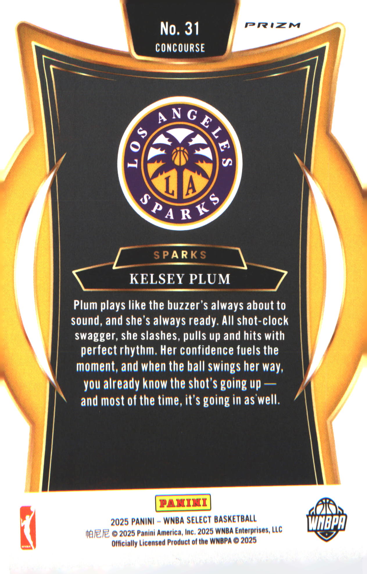 2025 Panini Select WNBA Pink Ice Prizms #31 Kelsey Plum