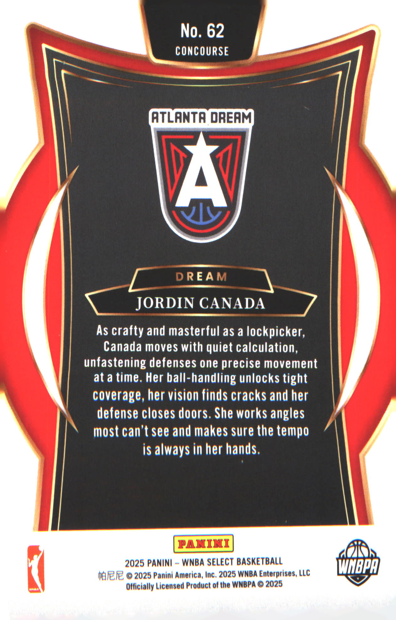 2025 Panini Select WNBA #62 Jordin Canada