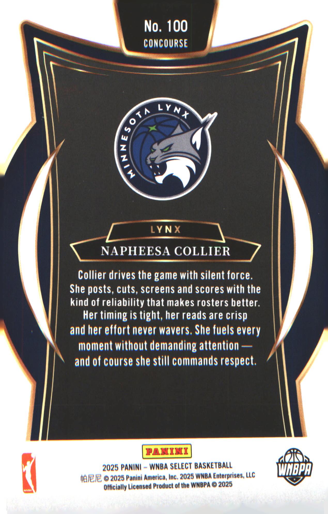 2025 Panini Select WNBA #100 Napheesa Collier