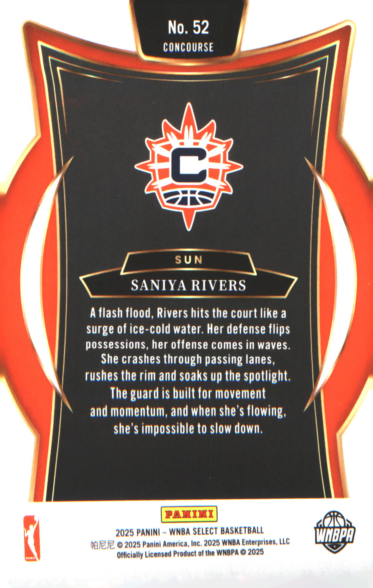 2025 Panini Select WNBA #52 Saniya Rivers Rookie RC