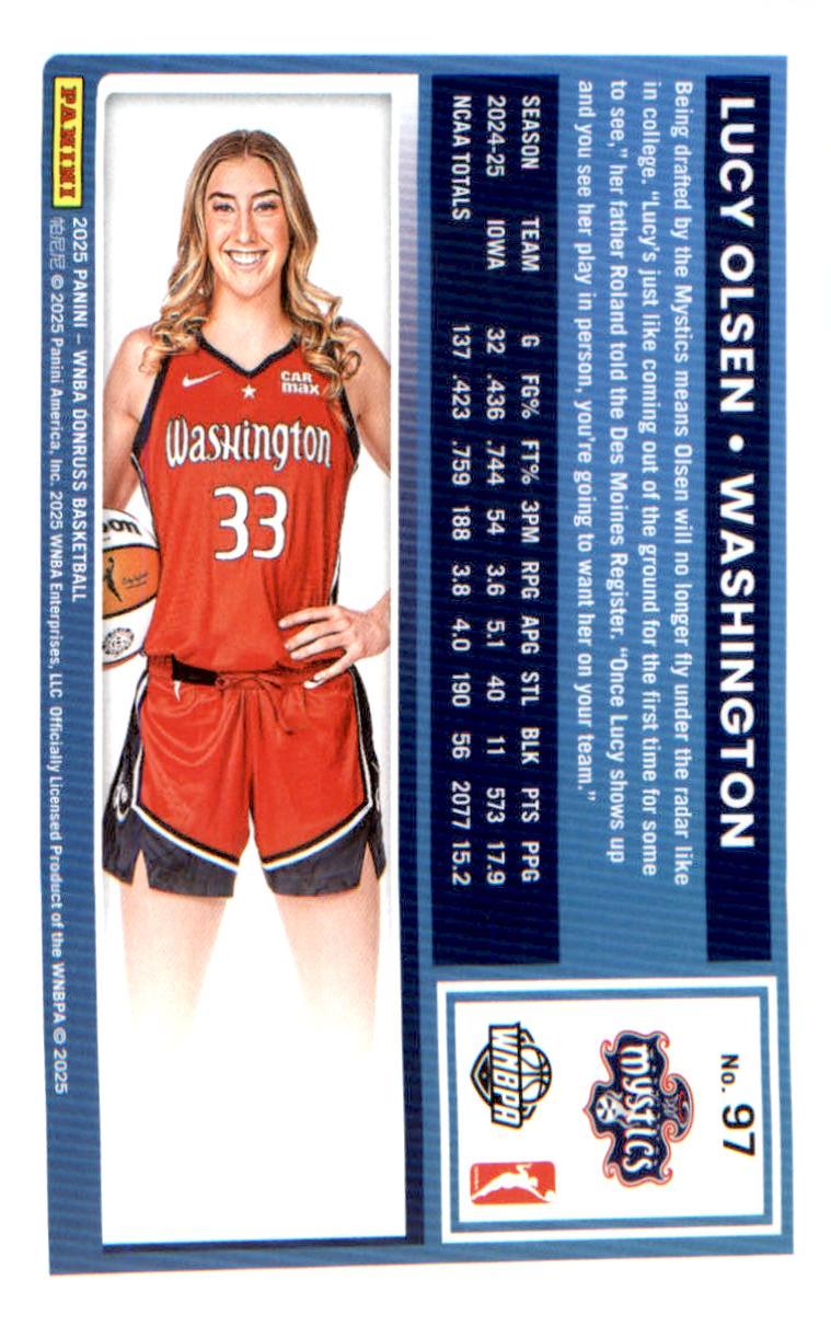 2025 Donruss WNBA #97 Lucy Olsen Rookie RC
