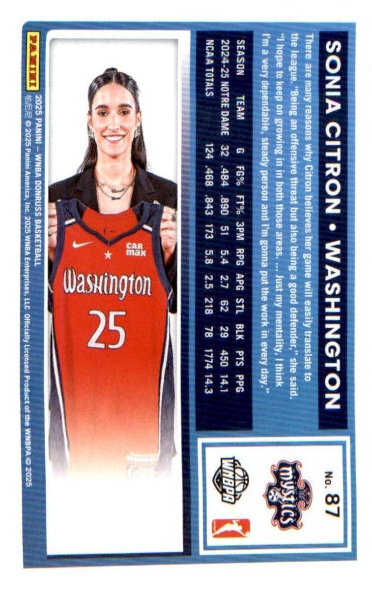2025 Donruss WNBA Holo #87 Sonia Citron