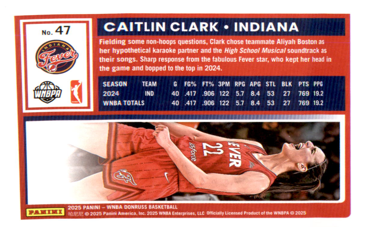 2025 Donruss WNBA #47 Caitlin Clark