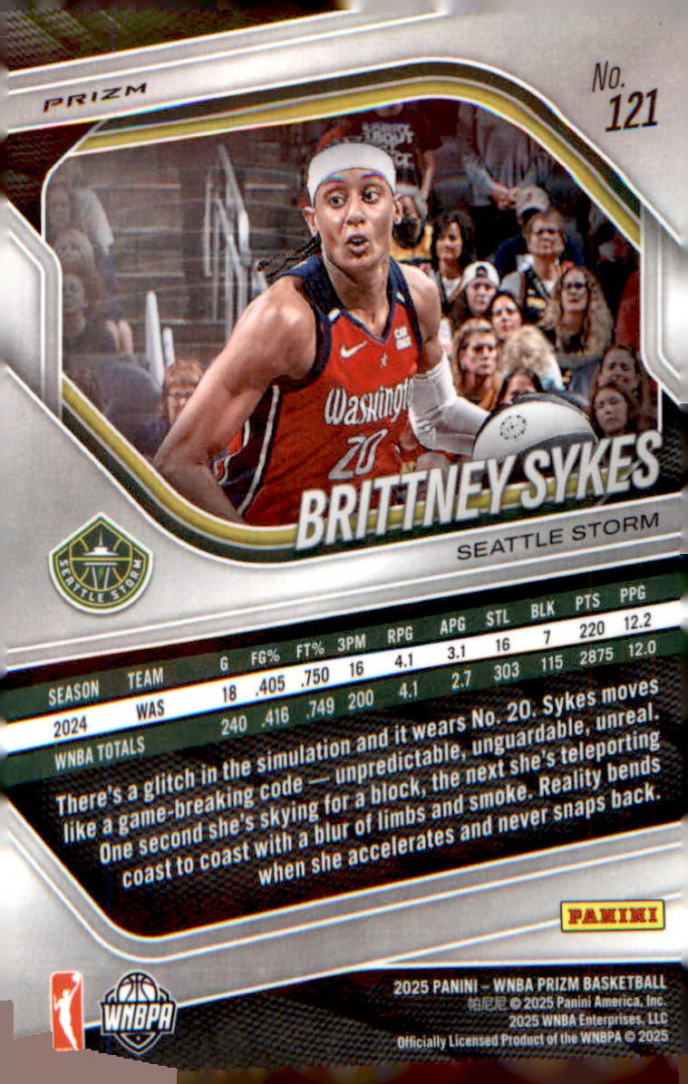 2025 Panini Prizm WNBA Silver Prizms #121 Brittney Sykes