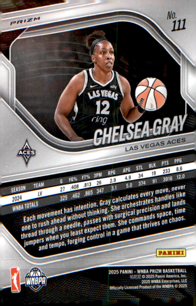 2025 Panini Prizm WNBA White Seismic Prizms #111 Chelsea Gray
