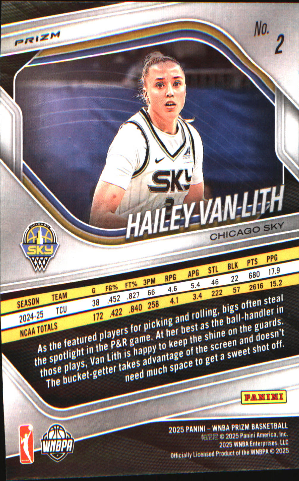2025 Panini Prizm WNBA Green Prizms #2 Hailey Van Lith
