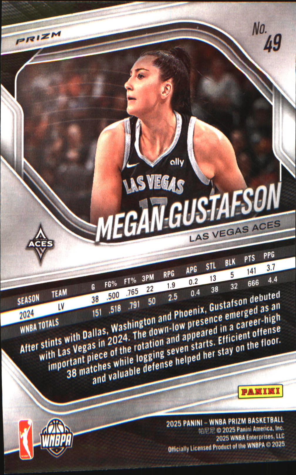 2025 Panini Prizm WNBA Green Prizms #49 Megan Gustafson