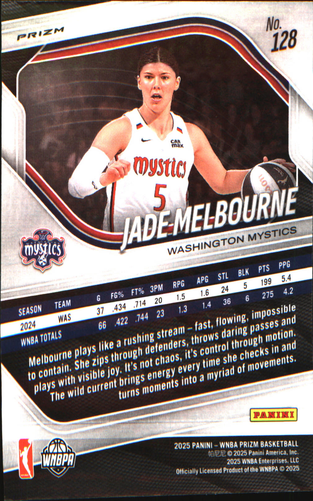 2025 Panini Prizm WNBA Green Prizms #128 Jade Melbourne