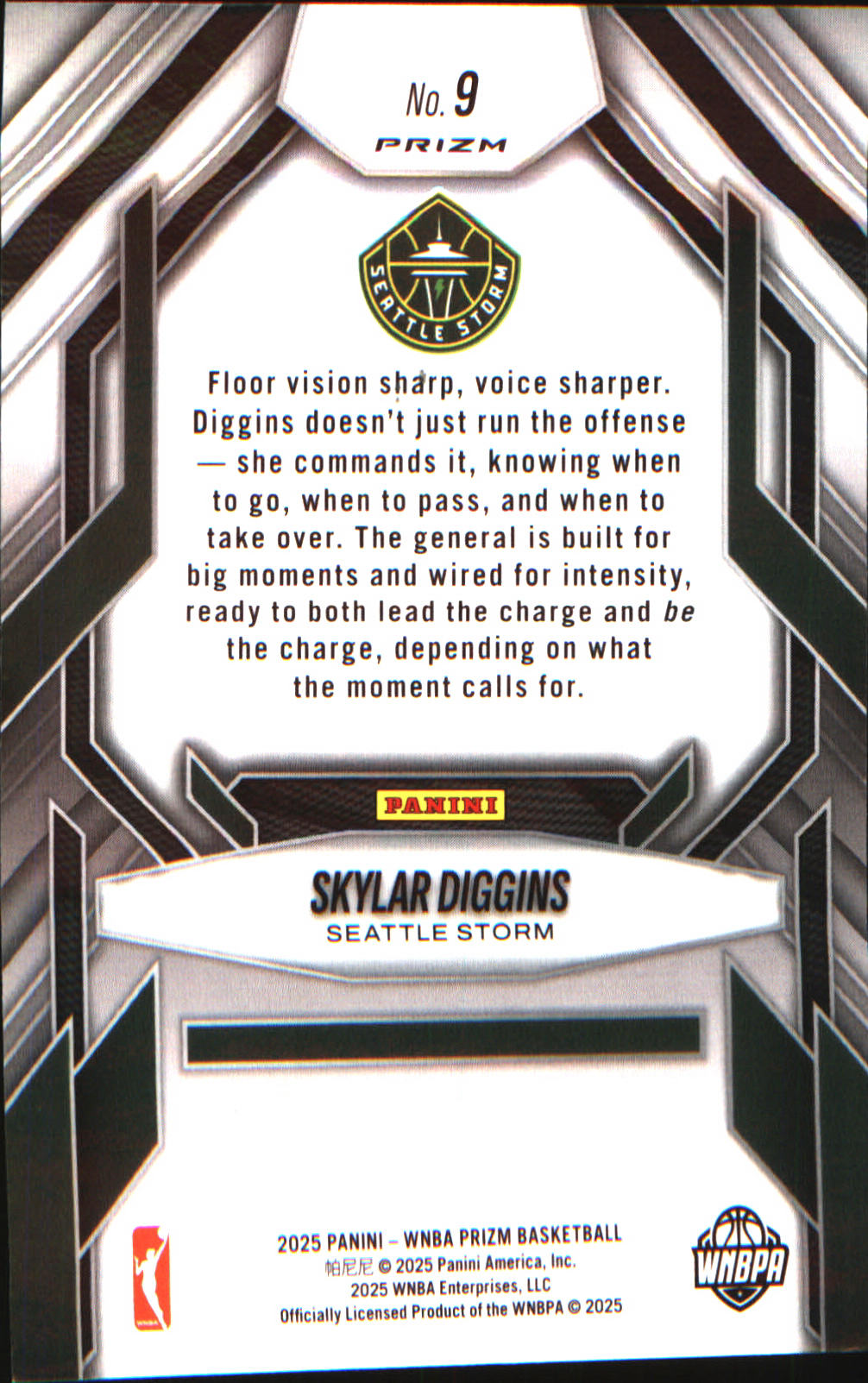 2025 Panini Prizm WNBA Fearless #9 Skylar Diggins
