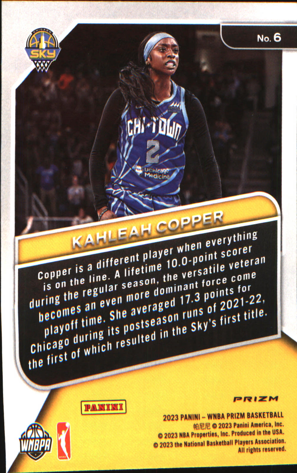 2023 Panini Prizm WNBA Get Hyped Green #6 Kahleah Copper