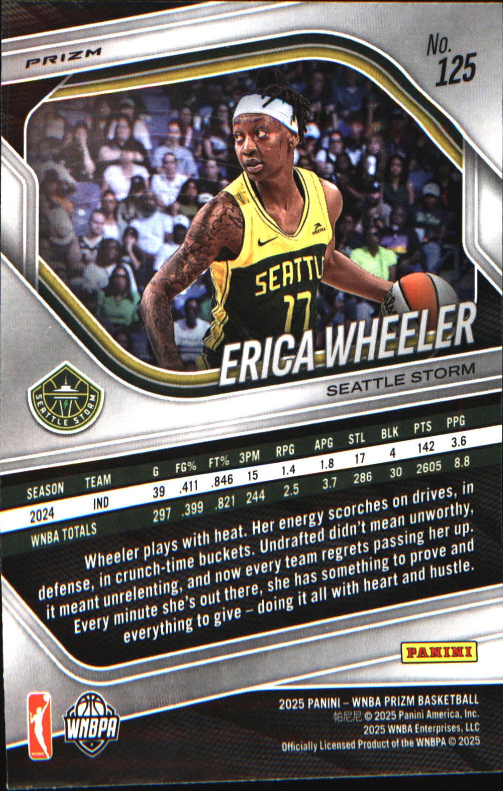 2025 Panini Prizm WNBA Ice Prizm #125 Erica Wheeler