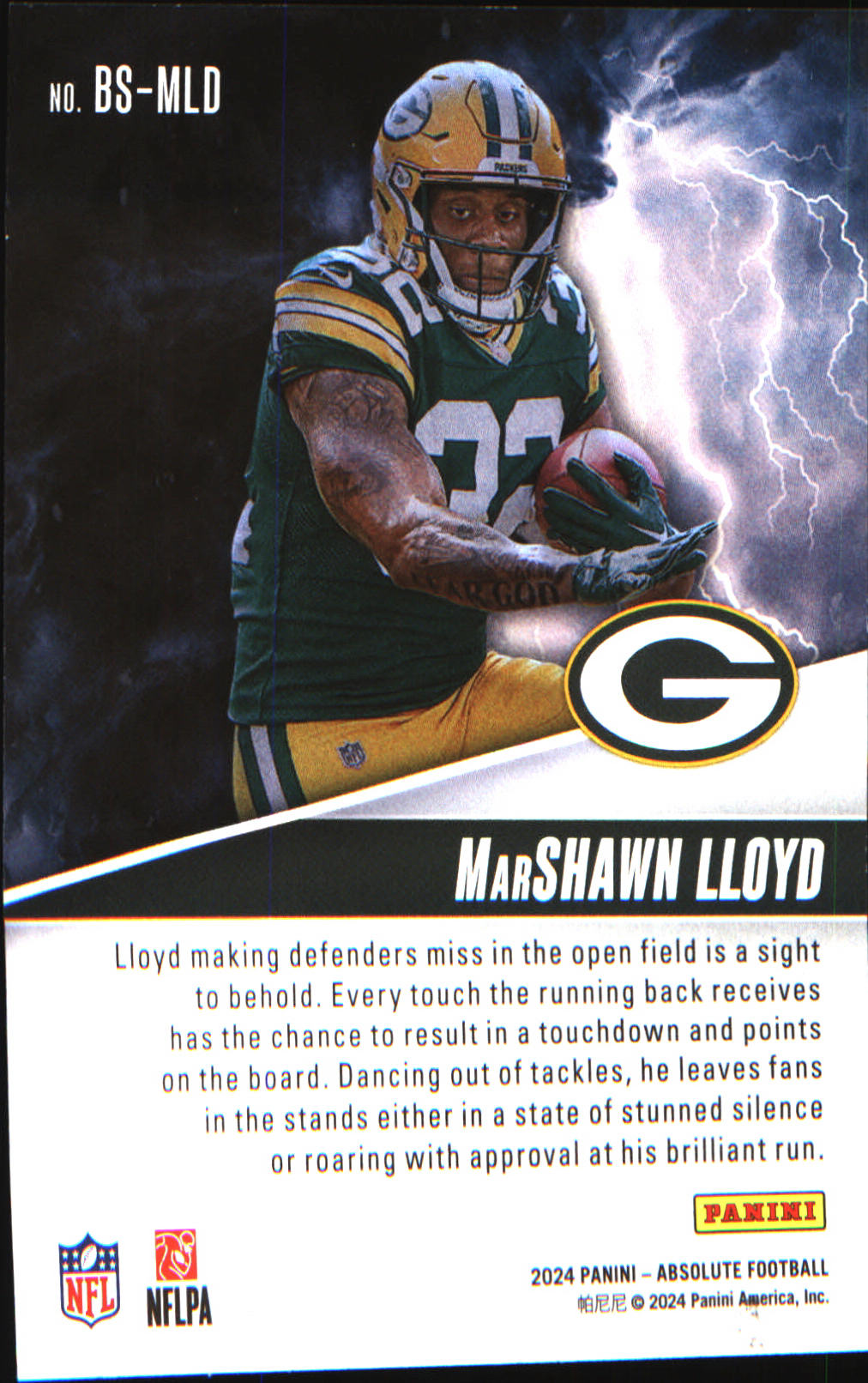2024 Panini Absolute By Storm #BS-MLD MarShawn Lloyd