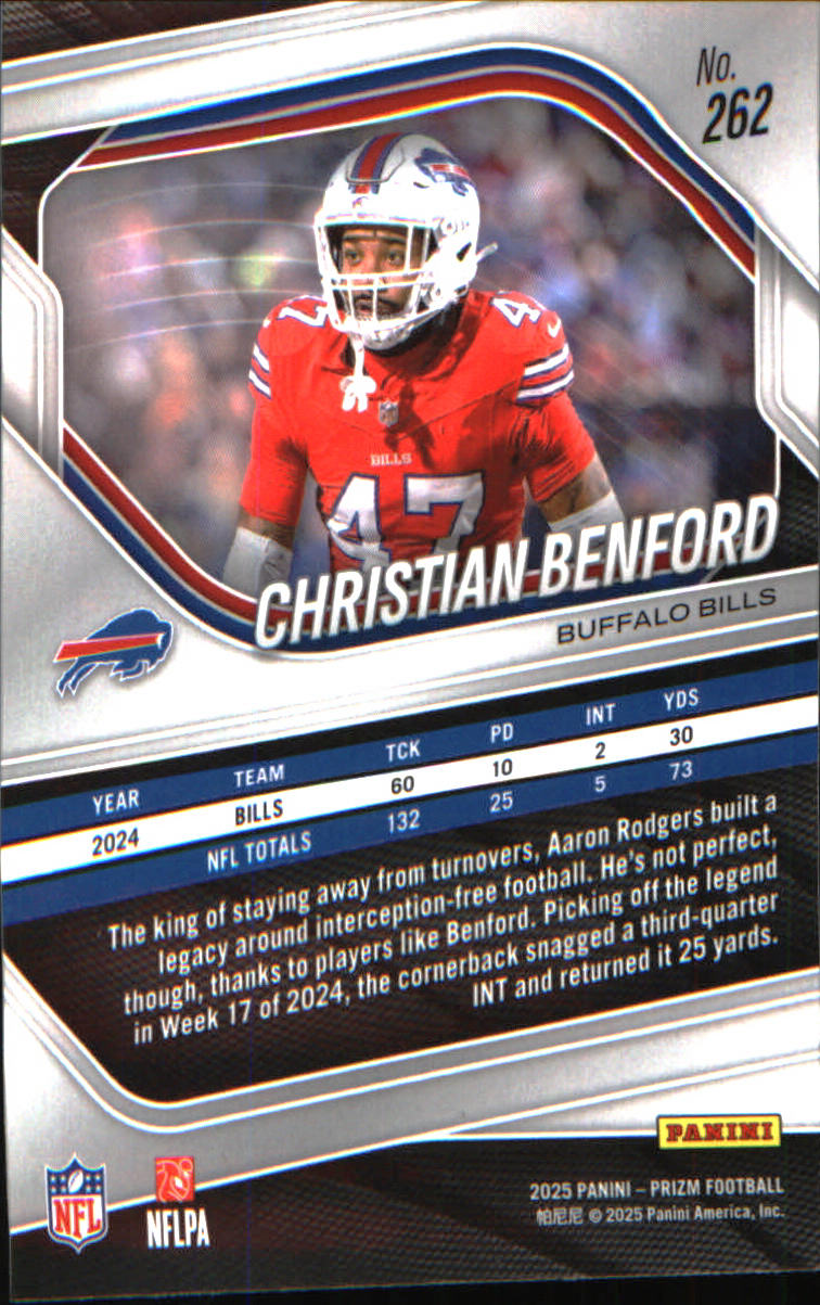 2025 Panini Prizm #262 Christian Benford