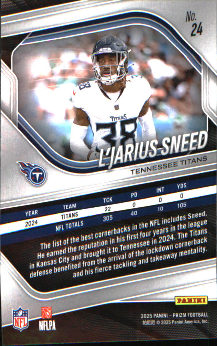 2025 Panini Prizm #24 L'Jarius Sneed