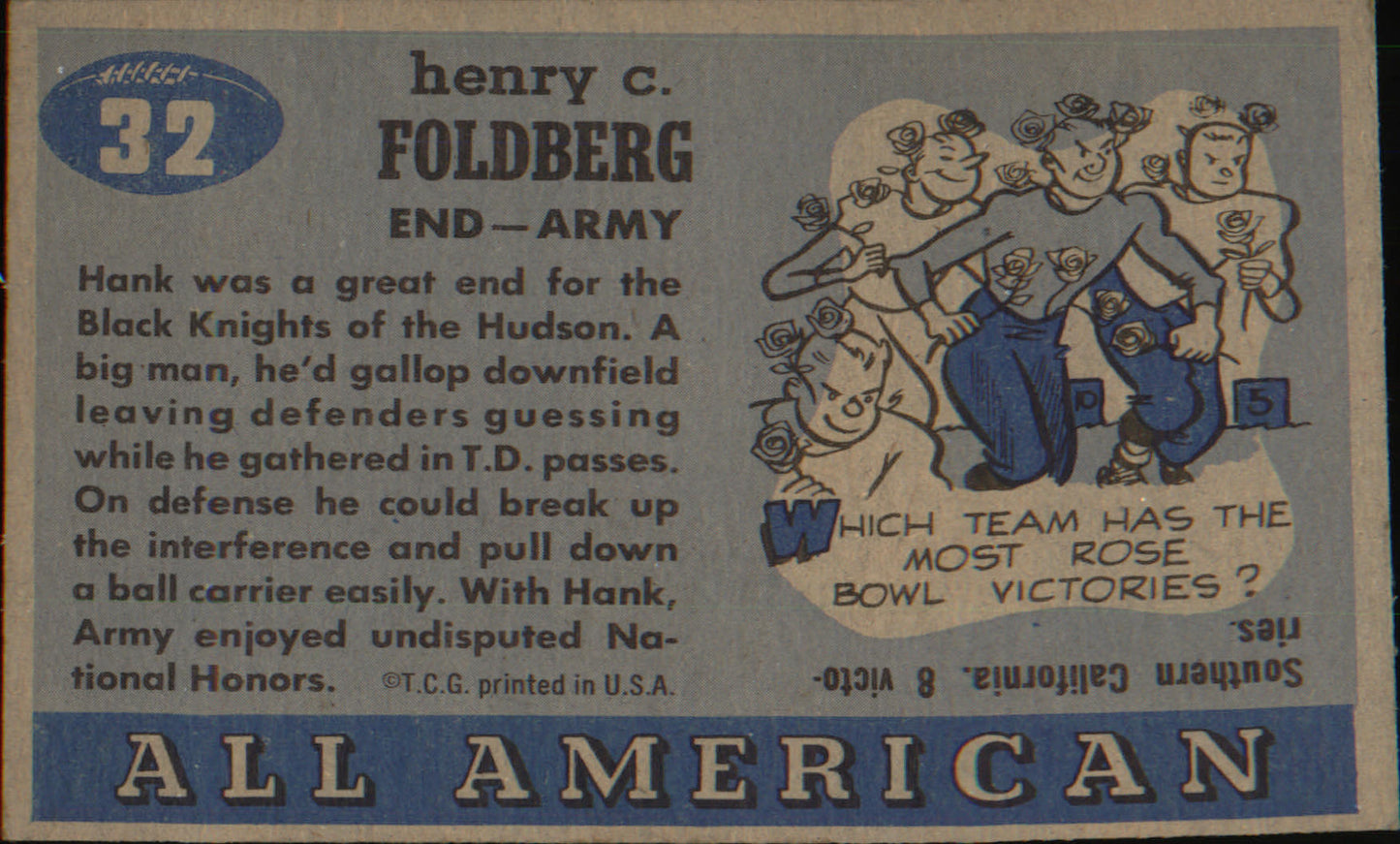 1955 Topps All-American #32 Hank Foldberg