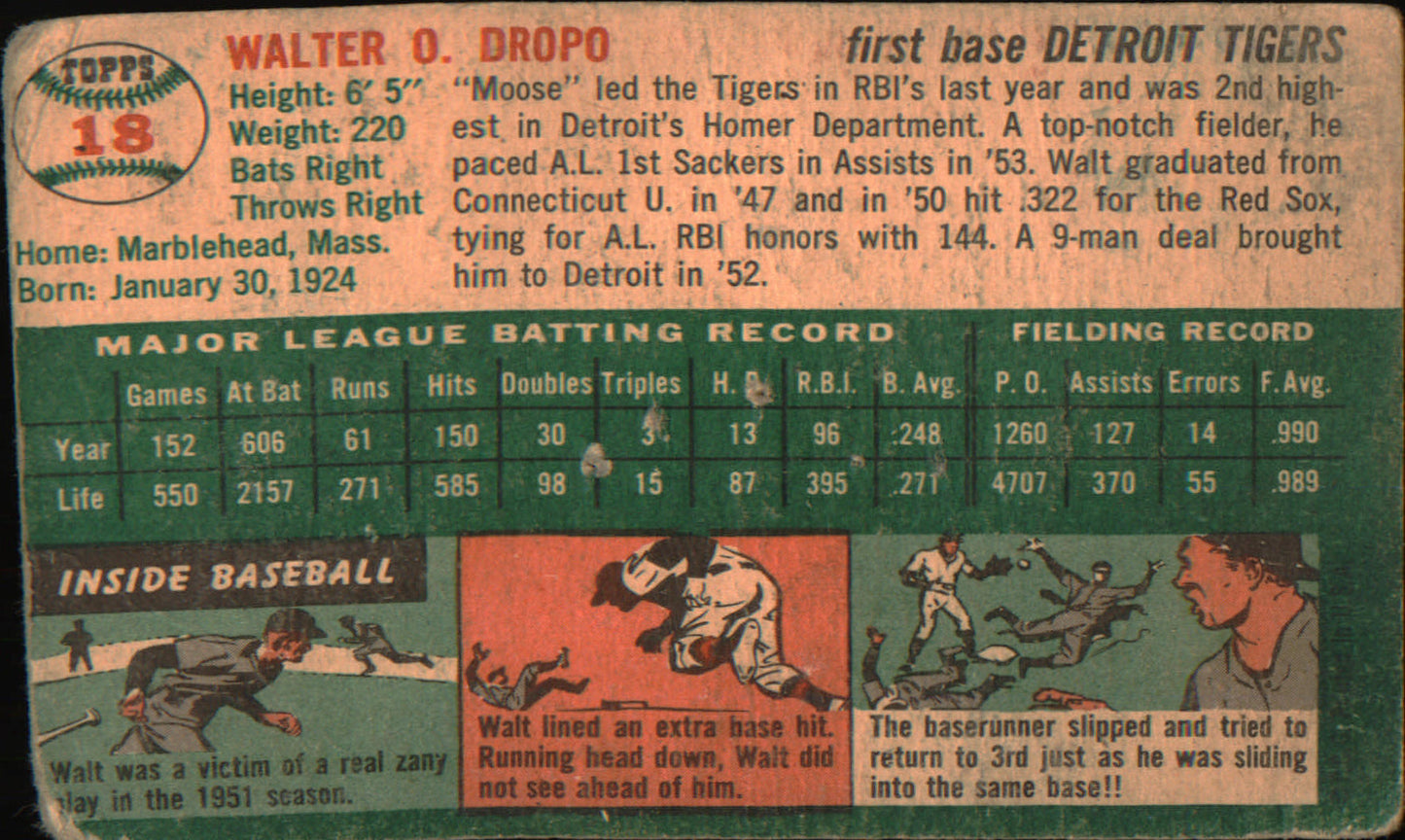 1954 Topps #18 Walt Dropo