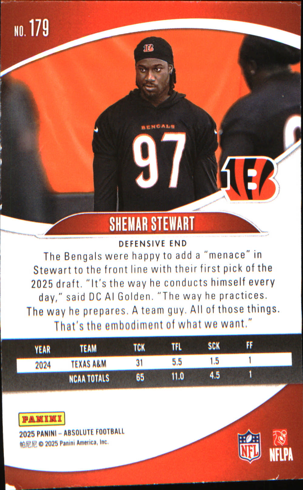 2025 Panini Absolute #179 Countdown Calendar Shemar Stewart, Rookie