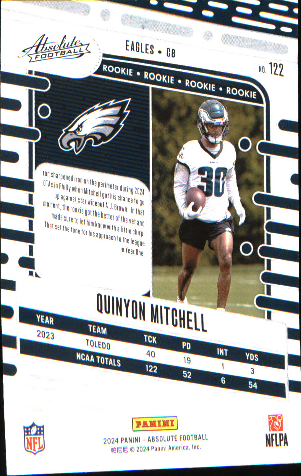 2024 Panini Absolute Blue #122 Quinyon Mitchell