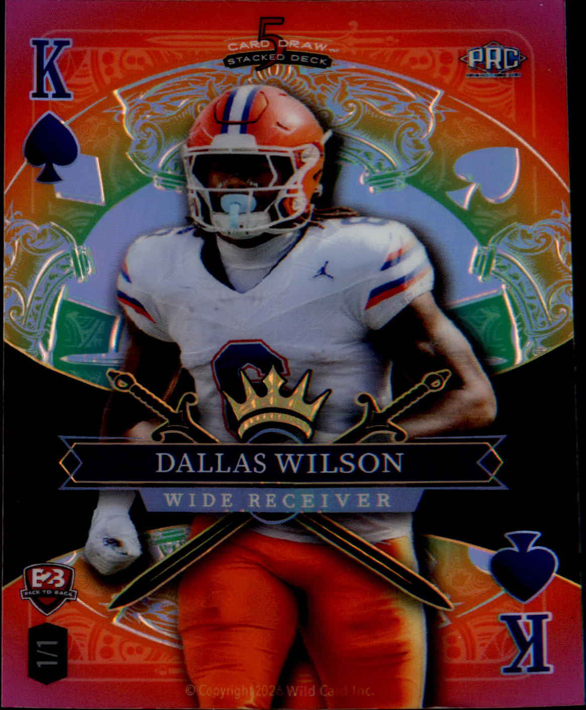 2026 Wild Card 5 Card Draw - #SDJS-DWJBNB2B Dallas Wilson / Jadan Baugh SN #1/1