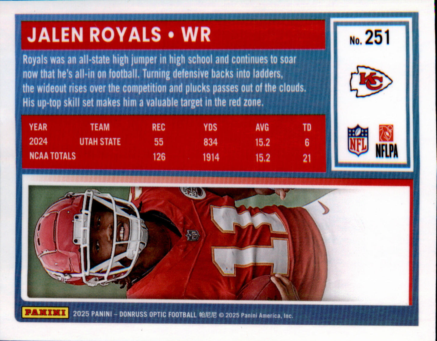 2025 Donruss Optic #251 Jalen Royals Rookie Rookie