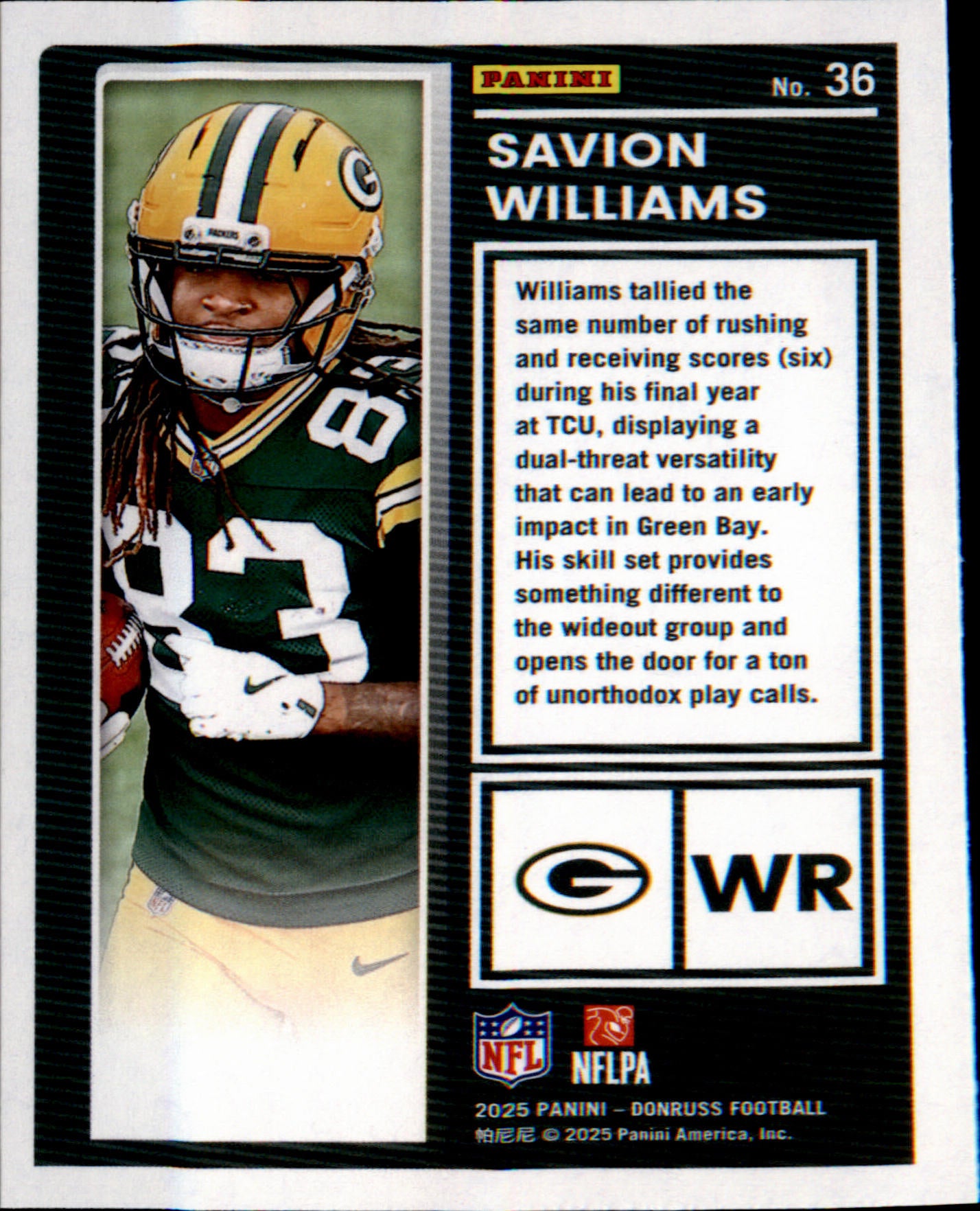 2025 Donruss The Rookies #36 Savion Williams