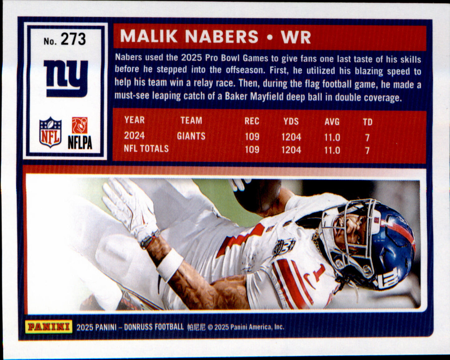 2025 Donruss Press Proof Yellow #273 Malik Nabers