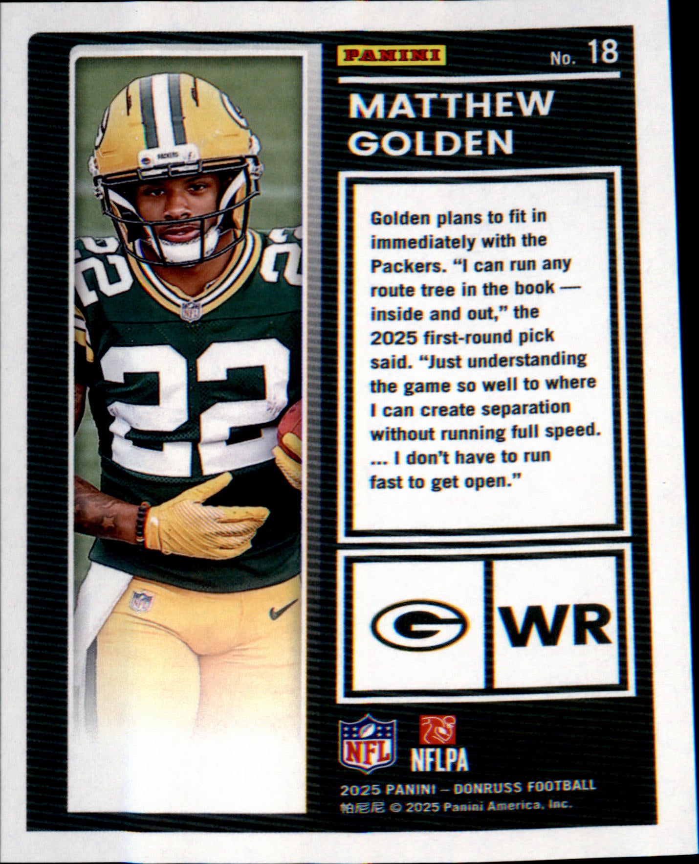 2025 Donruss The Rookies #18 Matthew Golden