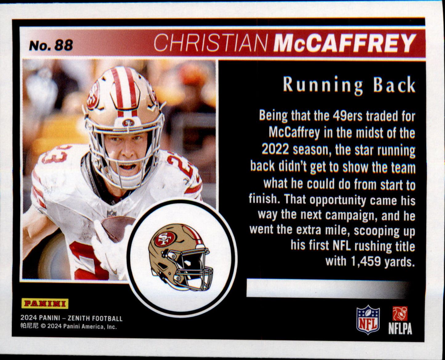 2024 Panini Zenith Retail #88 Christian McCaffrey