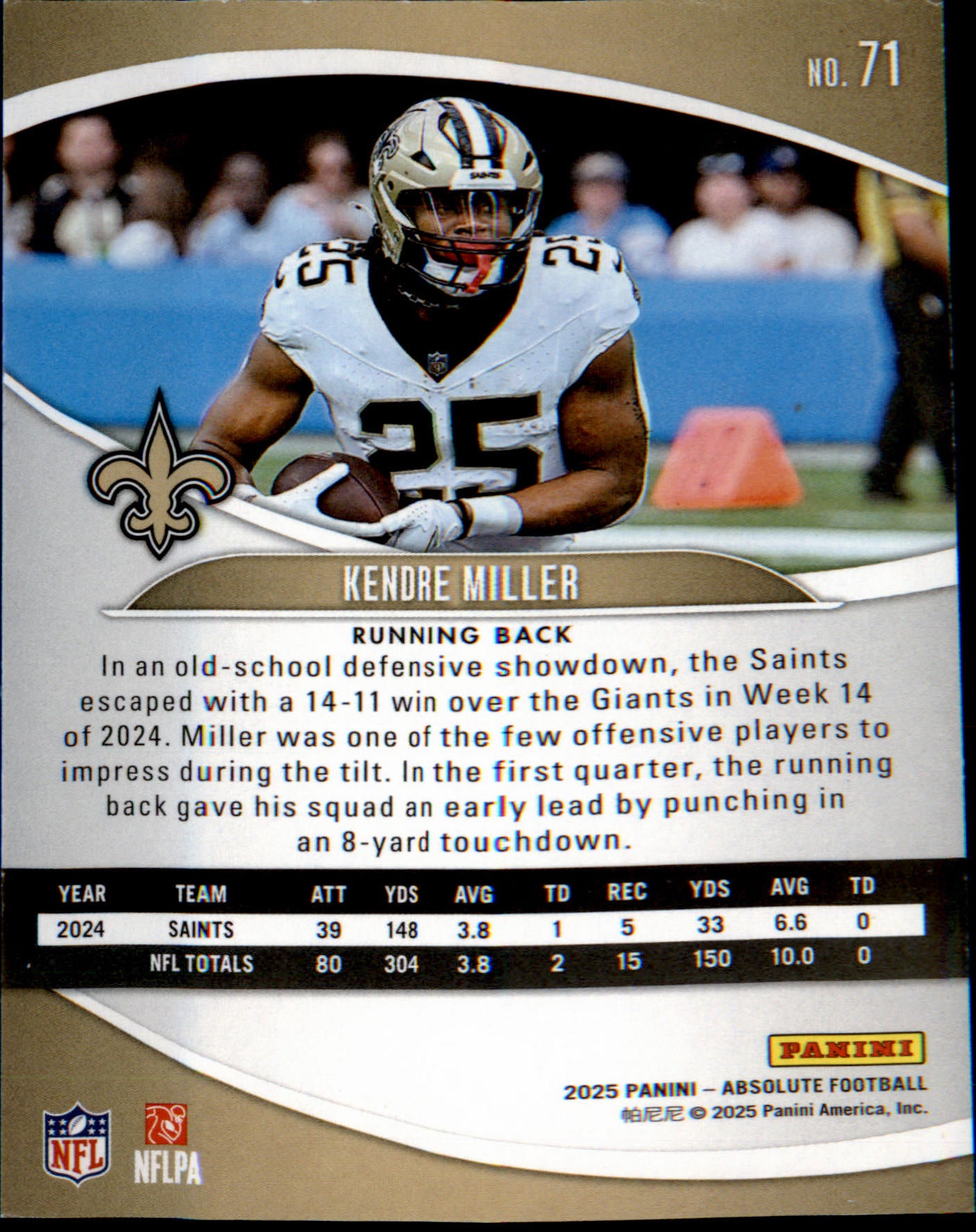2025 Panini Absolute #71 Kendre Miller