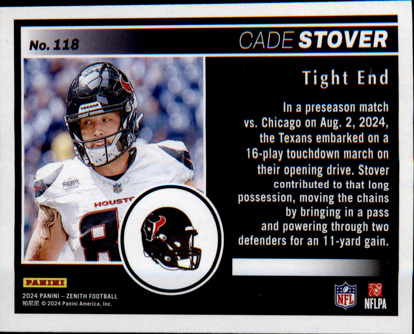 2024 Panini Zenith Retail #118 Cade Stover Rookie Rookie