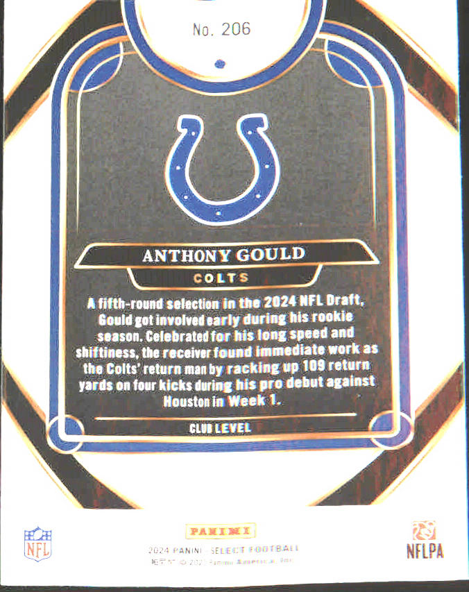 2024 Panini Select #206 Anthony Gould Rookie Rookie