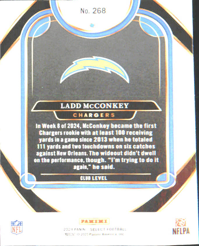 2024 Panini Select #268 Ladd McConkey Rookie Rookie