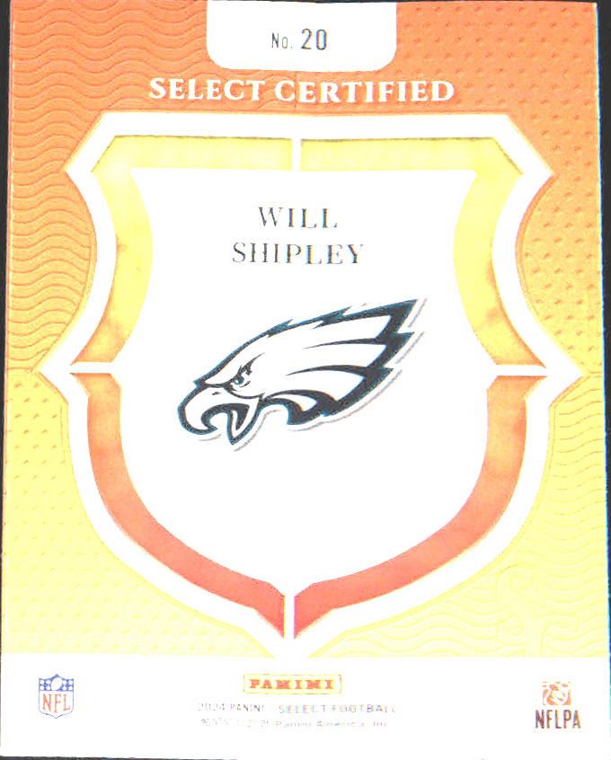 2024 Panini Select Select Certified Rookies #20 Will Shipley