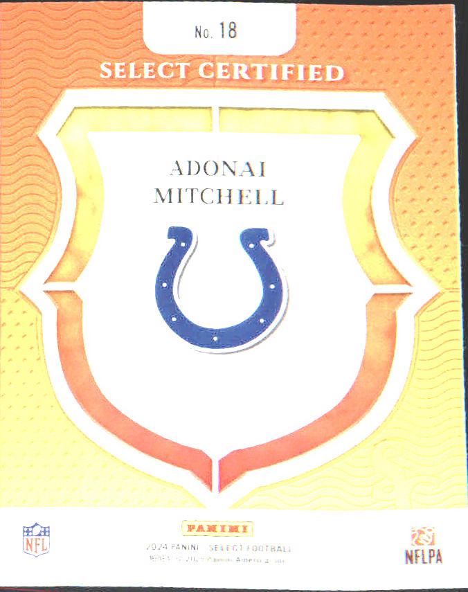2024 Panini Select Select Certified Rookies #18 Adonai Mitchell