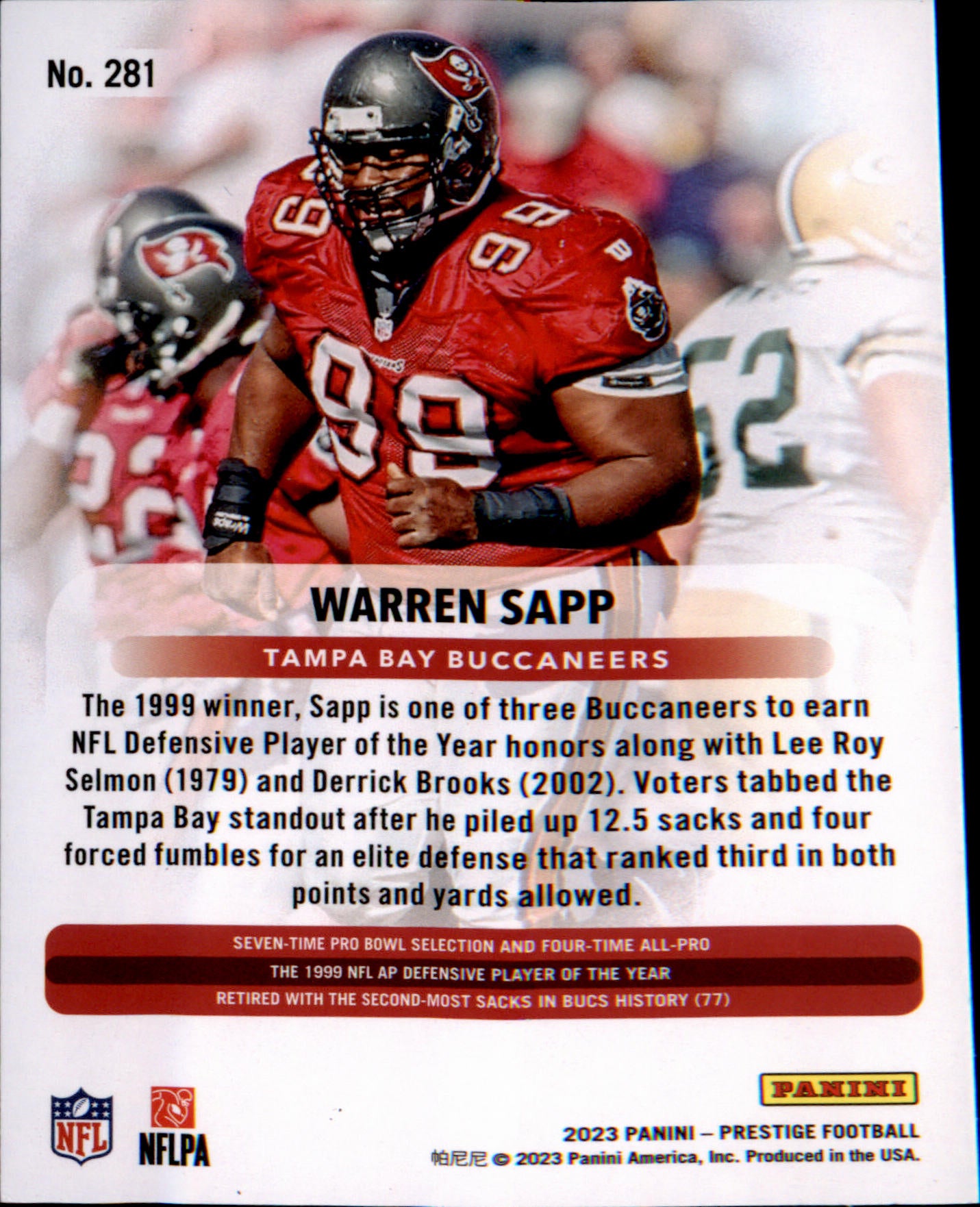 2023 Panini Prestige #281 Warren Sapp