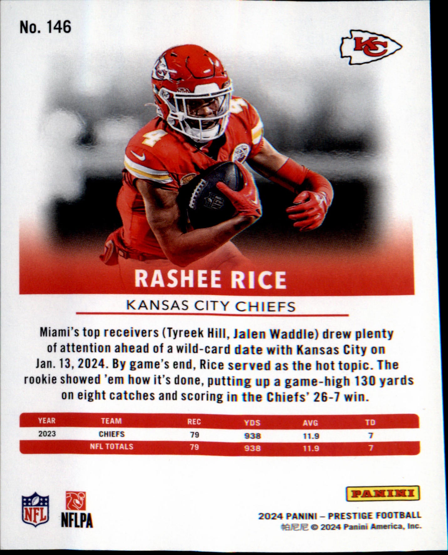 2024 Panini Prestige #146 Rashee Rice