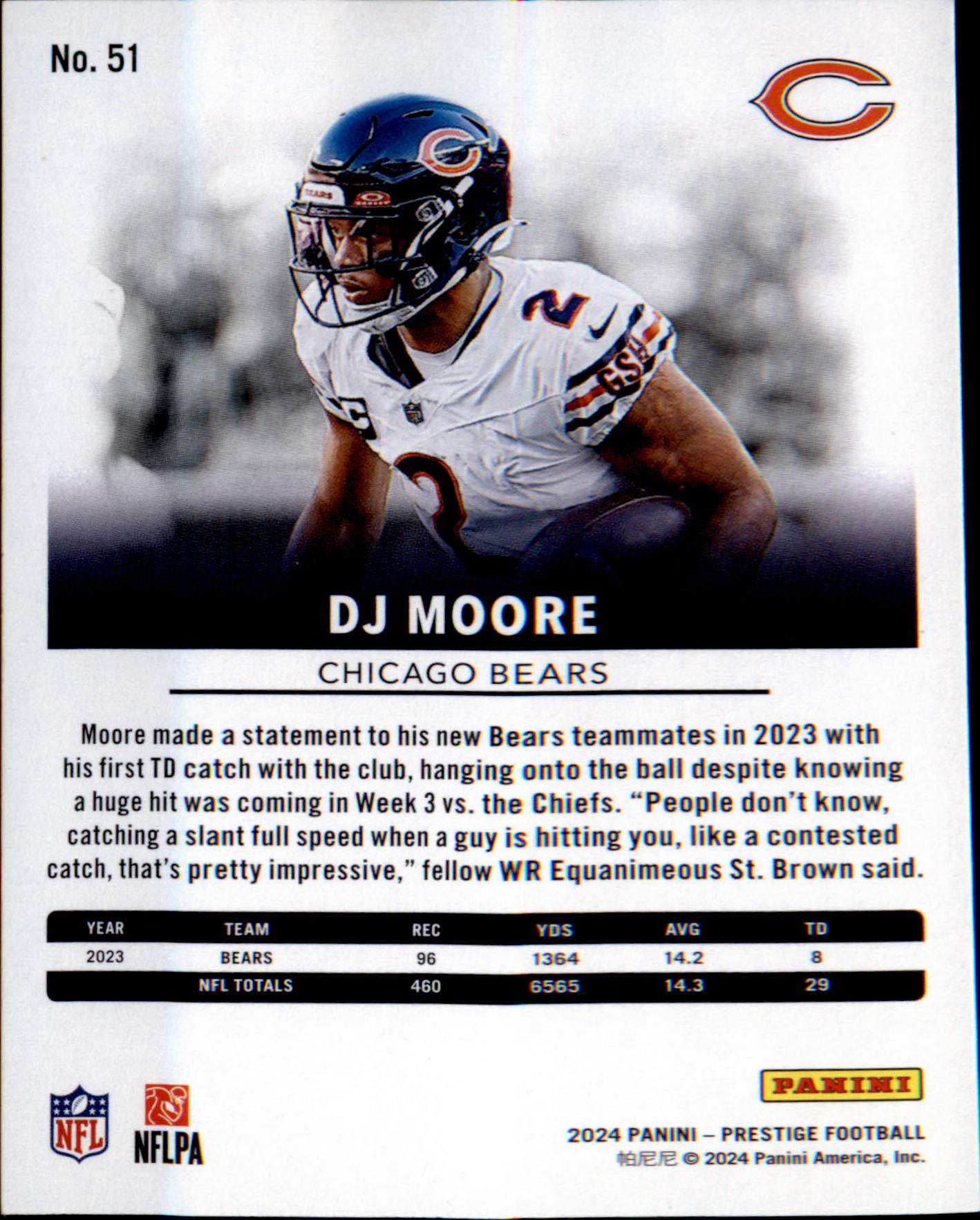 2024 Panini Prestige #51 DJ Moore