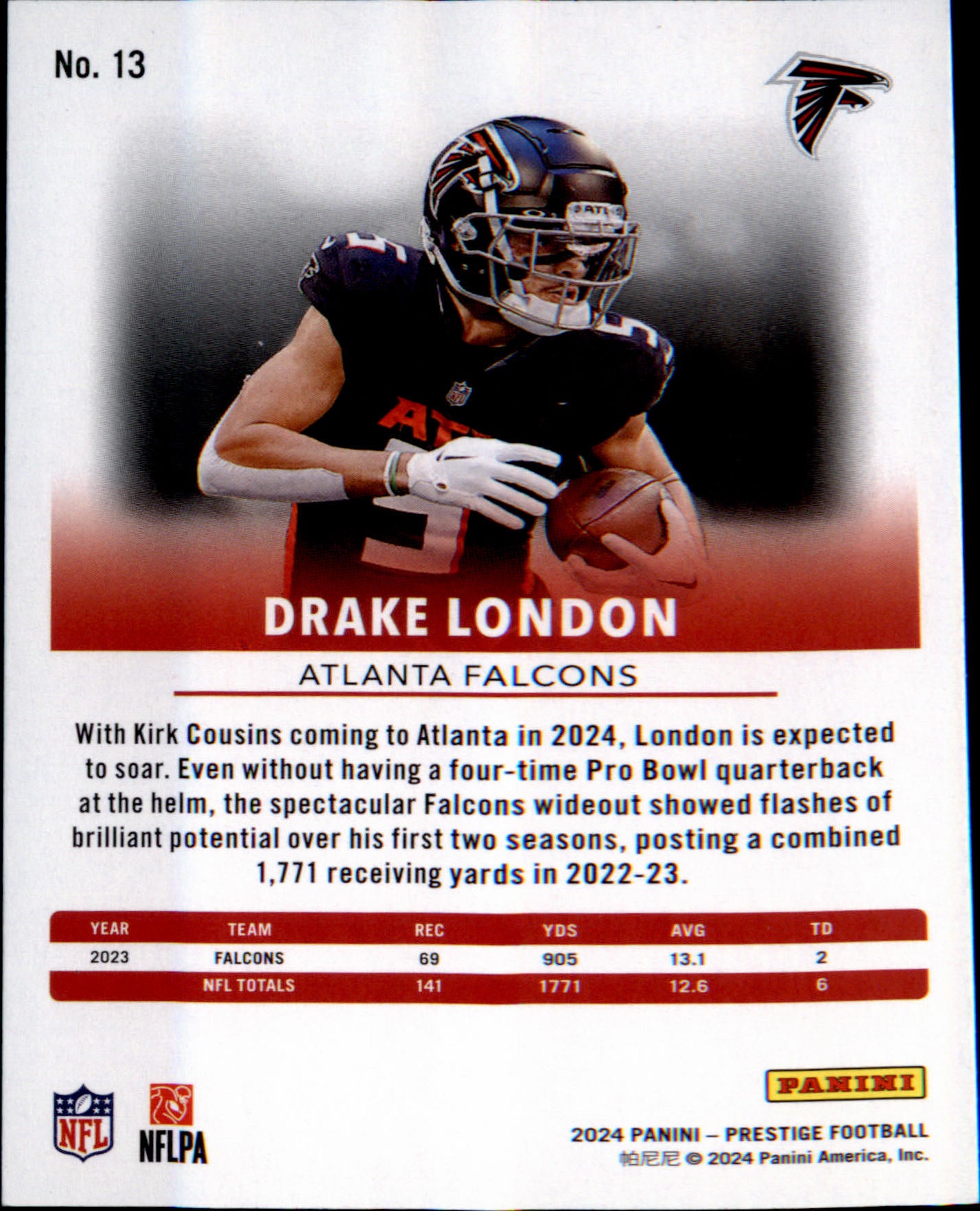 2024 Panini Prestige #13 Drake London