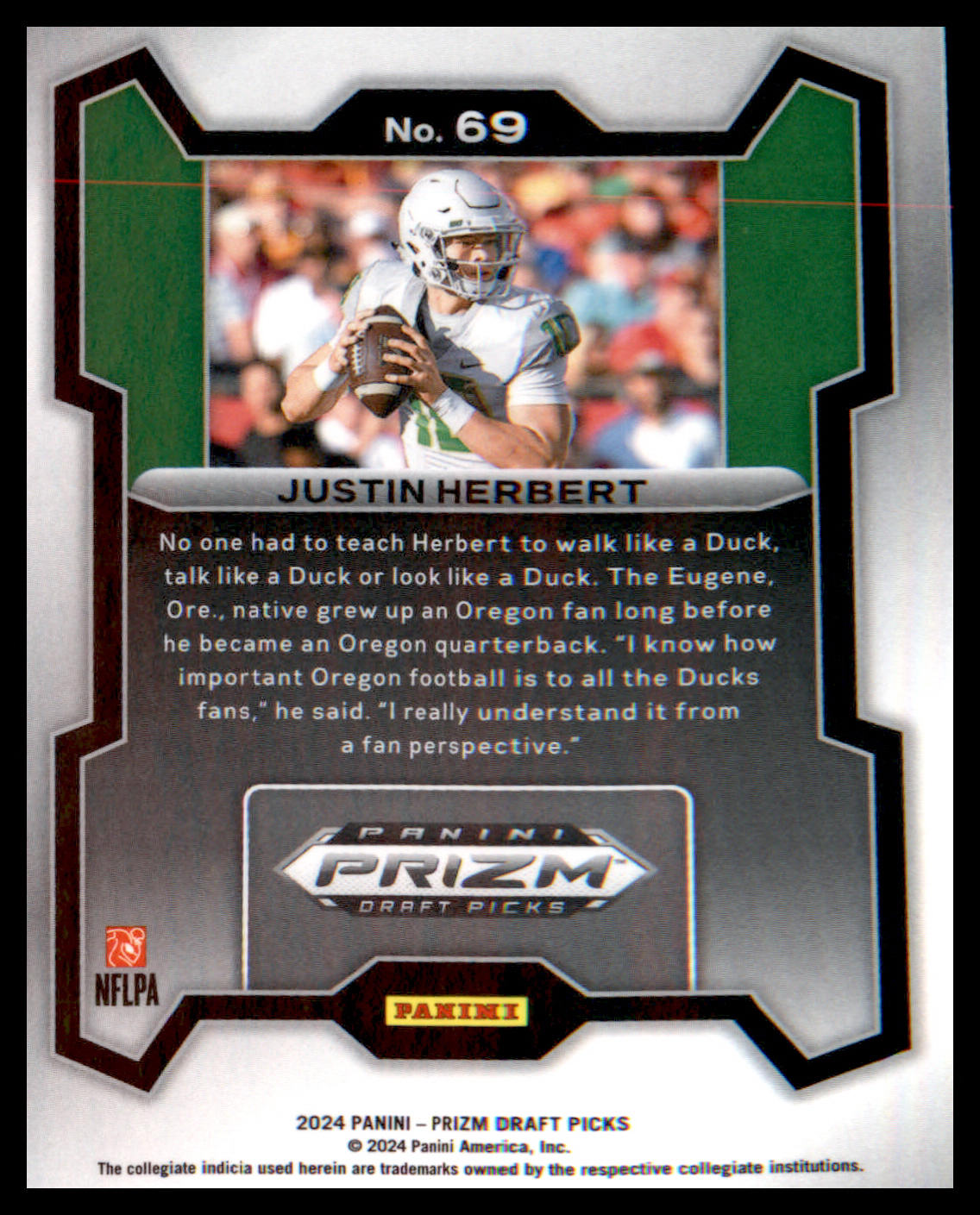 2024 Panini Prizm Draft Picks #69 Justin Herbert